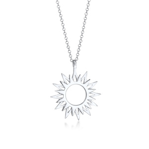 Elli Collier Pendentif soleil pour femme - Rayons - Symbole astro en argent sterl Bijoux