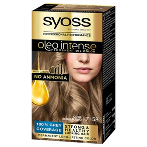 SYOSS Olio Intense Cool Beige Blond 7-58, Blonde, 7-58, Cool Beige Blond, Femmes, Coloration capillaire 
