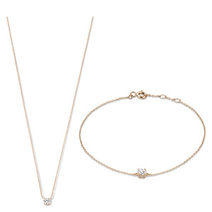 Cadeau d'Isabel ensemble cadeau collier et bracelet en or rose 14 carats Bijoux 