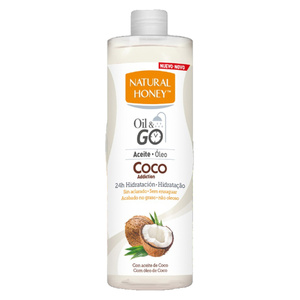 Natural Honey Oil&go! Coco, 300 ml, Hydratant, Huile de coco, Bouteille, Paraffin Huile pour le corps 