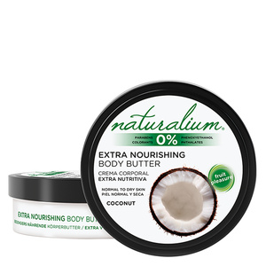 Naturalium Coconut Body Butter 200 ml, Noix de coco, Peau sèche, Tous types de pe beurre corporel 