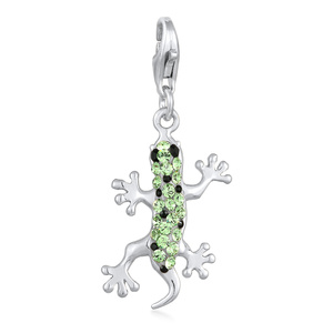Nenalina Amulette Femmes pendentif Gecko avec cristaux en argent sterling 925 Pendentif 