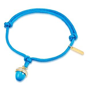 Bracelet en acier inoxydable Textile Verre Cristal en Bleu Bracelet
