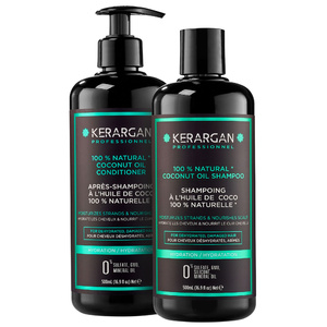 Kerargan - Duo Hydratant Shampoing & Après-Shampoing à l’Huile de Coco pour Cheve Set de soins capillaires