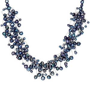 Collier de perles Perle de culture d'eau douce Perle de culture d'eau douce en Bl collier