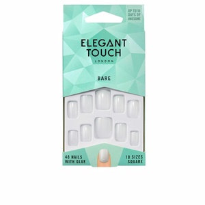 Totally Bare Nails With Glue #square-001 Elegant Touch faux ongles