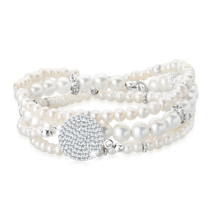 Elli PREMIUM Bracelet Layering Synthetische Perlen 925 Silber Bracelet