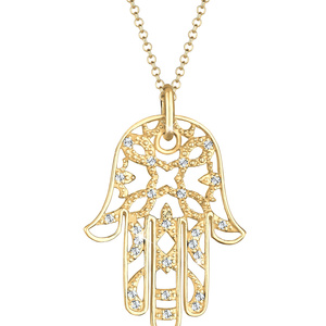 Elli PREMIUM Collier Hamsa Hand der Fatima Kristalle 925 Silber collier