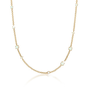 Elli PREMIUM Collier Erbskette Synthetischer Opal Stein 925 Silber collier