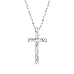 Elli Collier Femme Croix Symbole avec Cristal - (925/1000) Argent collier