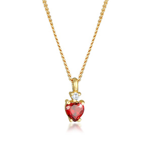 Elli Collier Pendentif coeur pour femme Love Bond Red avec cristaux en argent ste collier