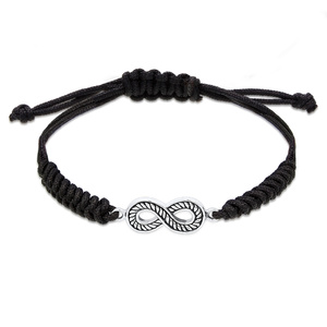 KUZZOI Bracelet Textilband Infinity Symbol Oxidiert 925 Silber Bracelet