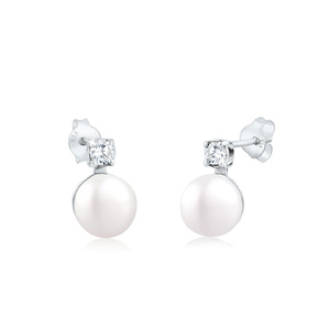 Elli Boucles d'Oreilles Femmes Clous d'oreilles Classiques avec  Perles de Cultur Boucles d'oreilles