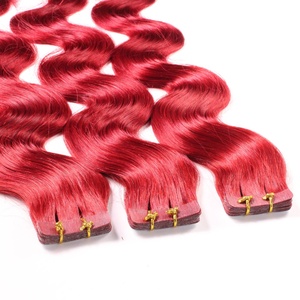 Extensions adhésives cheveux naturels #rouge extensions