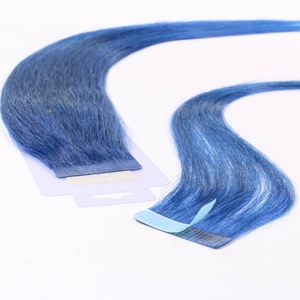 Extensions adhésives cheveux naturels #bleu extensions