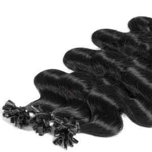 Extensions à chaud Bonding Premium cheveux naturels #1b Noir naturel 1g extensions