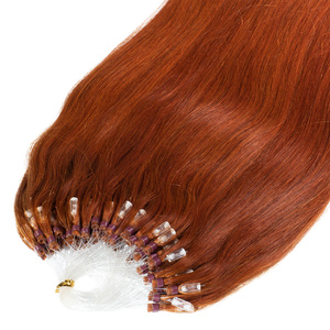 Extensions à froid Microring Premium cheveux naturels #130 Rouge cuivré 1g extensions