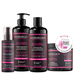 Kerargan - Ensemble Ultra Réparateur Shampoing, Après-shampoing, Masque & Sérum à Coffret 