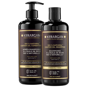 Kerargan - Duo Anti-Chute Shampoing & Après-shampoing à l'Huile de Ricin pour Che Coffret 