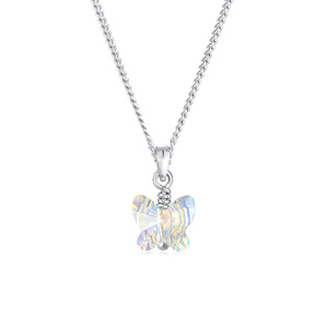 Elli Collier Enfants pendentif papillon étincelant avec cristal en argent sterlin collier