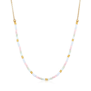 Elli Collier Enfants Beads boules pastel en argent sterling 925 plaqué or collier