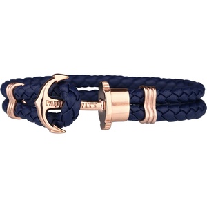 Bracelet Cuir, Acier inoxydable bleu Bracelet