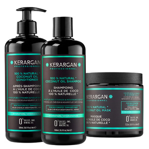 Kerargan - Trio Hydratant Shampoing, Après-Shampoing & Masque à l’Huile de Coco - Soin des cheveux