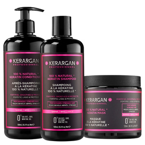 Kerargan - Trio Ultra Réparateur Shampoing, Après-shampoing & Masque à la Kératin Soin des cheveux