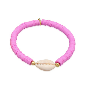 Elli Bracelet Femmes tendance perles multicolores avec coquillage en argent sterl Bracelet