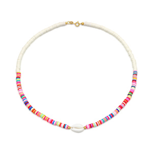 Elli Collier Femmes Boho perles multicolores Coquillage en argent sterling 925 pl collier