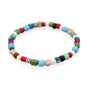 KUZZOI Bracelet Perles multicolores pour hommes avec  Perles de Culture d'Eau Dou Bracelet