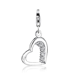 Nenalina Amulette Femmes pendentif cœur avec cristaux en argent sterling 925 Pendentif