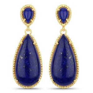 Boucles doreilles Argent sterling Lapis-lazuli en Or jaune Boucles d'oreilles 