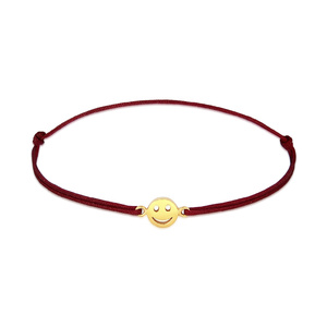 Elli Bracelet Femmes symbole Smiling Face avec nylon rouge en Argent Sterling 925 Bracelet
