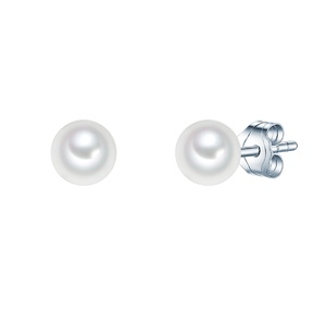Puce d'oreille en perle Perles organiques Perles organiques en Blanc Boucles d'oreilles