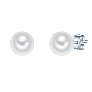 Puce d'oreille en perle Perles organiques Perles organiques en Blanc Boucles d'oreilles
