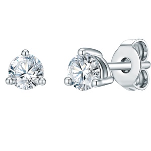 Puces d'oreille en diamant Argent sterling Lab Grown Diamond en Argent Boucles d'oreilles