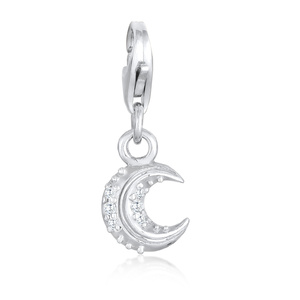 Nenalina Amulette Charm femme demi-lune scintillante avec cristaux zirconium en a Pendentif