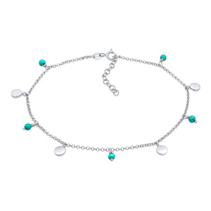 Elli Bracelet de Cheville Plaque pour dames Turquoise Summer Boho avec perles How Bijoux