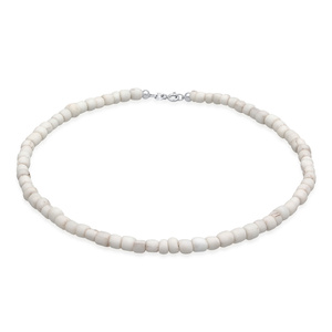 Elli Collier Femmes Choker tendance Basique  avec perles de verre blanc en argent collier