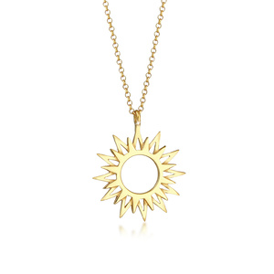 Elli Collier Pendentif soleil pour femme - Rayons - Symbole astro en argent sterl Bijoux 