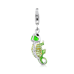 Nenalina Amulette Femmes pendentif caméléon avec cristaux en argent sterling 925 Pendentif