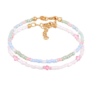 Elli Bracelet Enfants perles de verre pastel set de 2 en argent sterling 925 plaq Bracelet