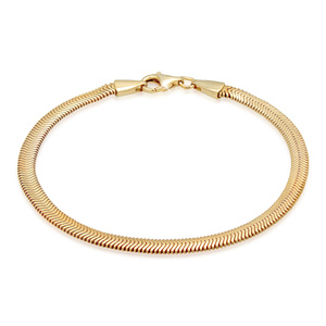 KUZZOI Bracelet Femme Flat Elegant Snake Chain Herringbone Trend en argent sterli Bracelet