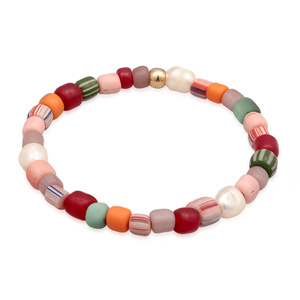 Elli Bracelet Femmes Perles de verre multicolores avec Perles de culture d'eau do Bracelet