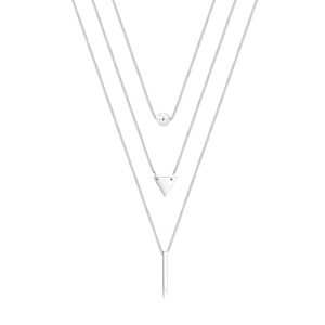 Elli Collier Femmes Couches Géo Boule Triangle Rectangle Filigrane en Argent Ster collier