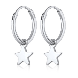 Elli Boucles d'Oreilles Femmes Créoles Pendentif étoile Astro en Argent Sterling  Boucles d'oreilles