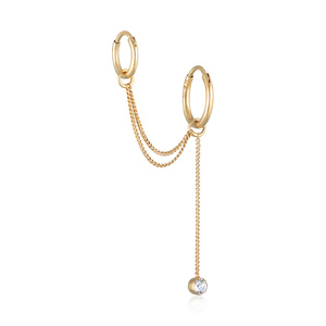 Elli Boucles d'Oreilles Femmes Créoles Ear Chain Moderne avec cristal en argent s Boucles d'oreilles