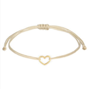 Elli Bracelet Femmes Cœur Amour avec Bande textile en Argent Sterling 925 Plaqué  Bracelet