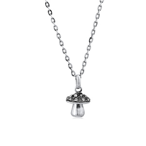 KUZZOI Collier Hommes pendentif champignon chance en argent sterling 925 collier